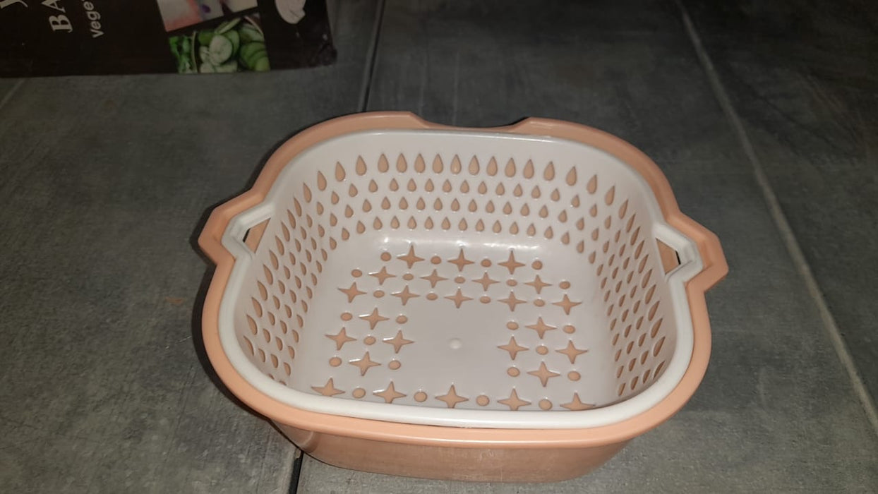 2 In 1 Basket Strainer To Rinse Various Types Of Items Like Fruits, Vegetables Etc.