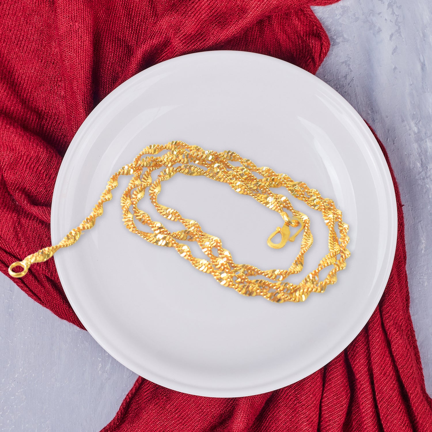 Stylish Gold Plated Fashion Jewellery LONG Wheat Chain