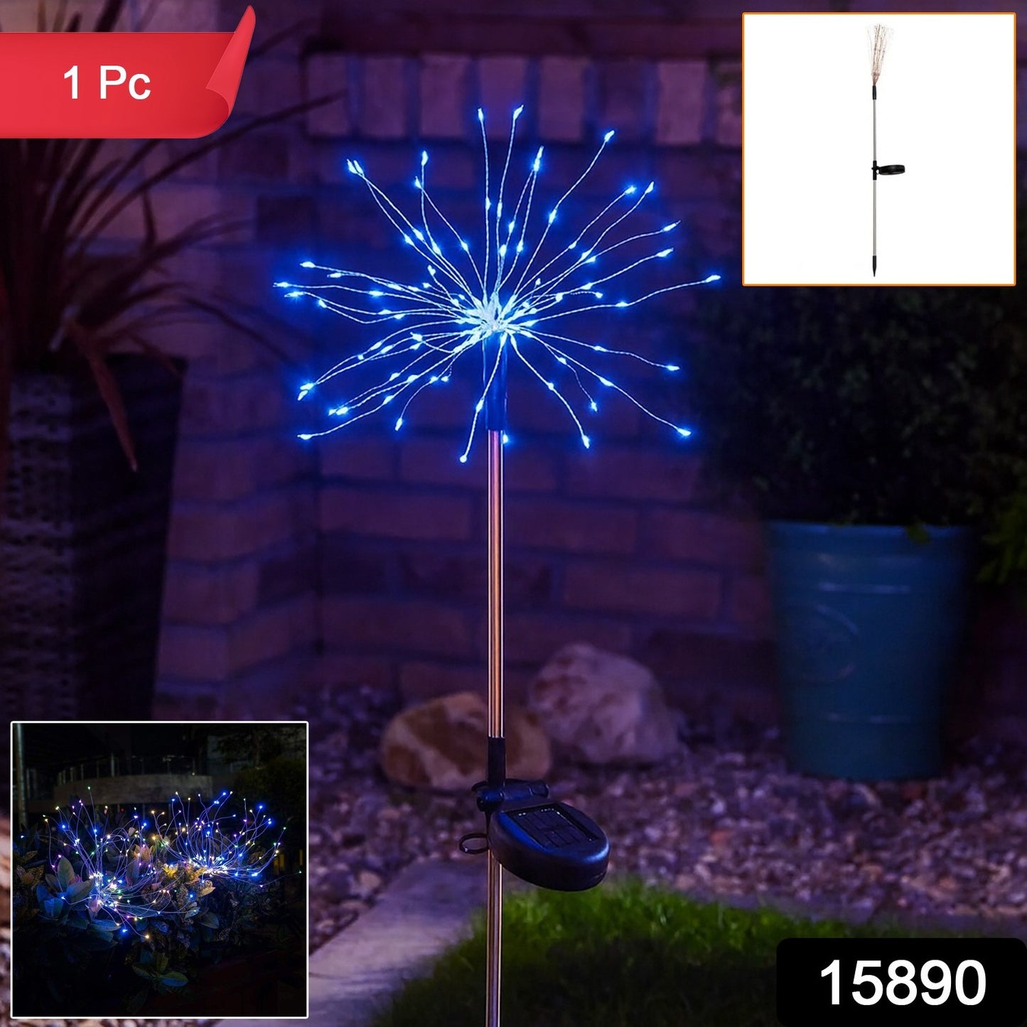 Solar Firework LED Garden Stake Light - (1 Pc)