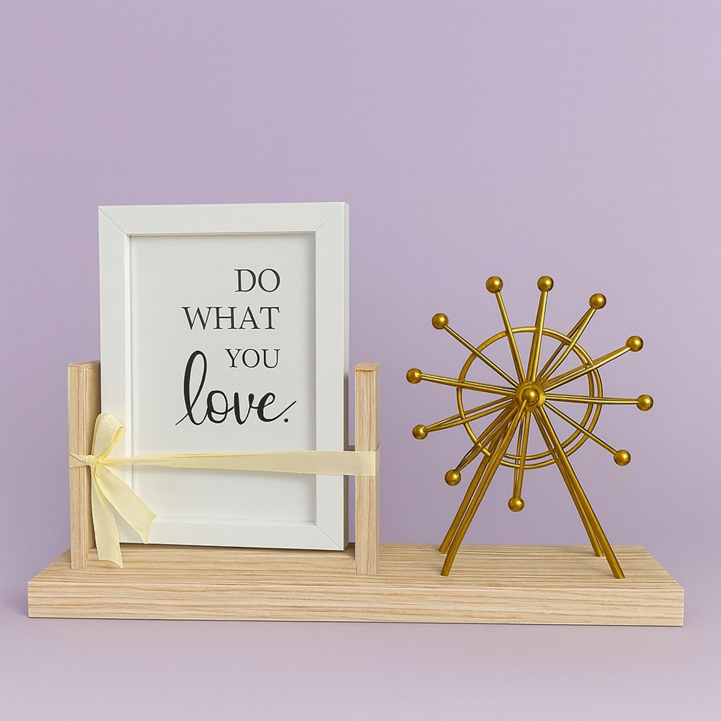 Premium Wooden Base Ferris Wheel Decorative Showpiece with Inspirational “Do What You Love” Photo Frame | Modern Home Decor Table Accent | Gift for Birthday, Anniversary, Housewarming | Living Room, Bedroom, Office Decoration