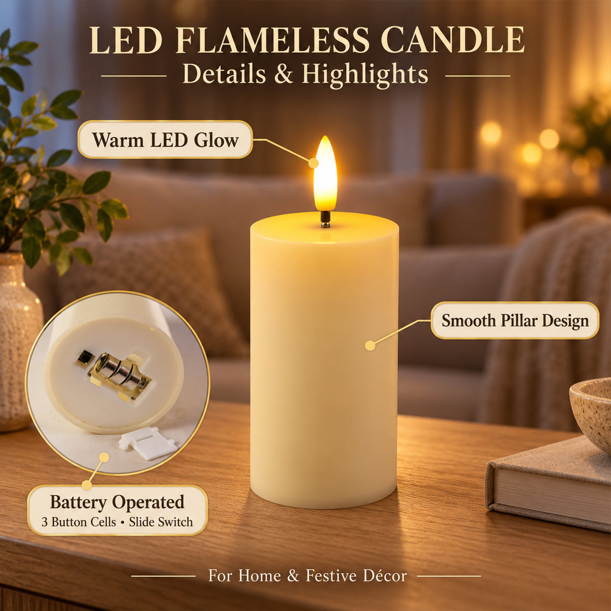 LED candle set view