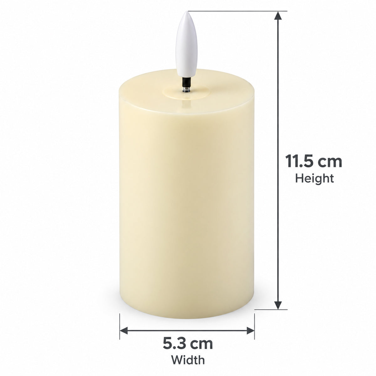 LED candle size guide