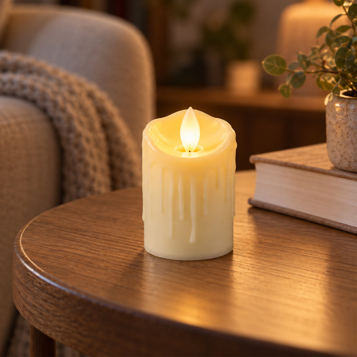Wax drip flameless LED candles festive decor
