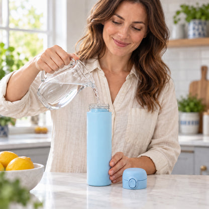Water bottle flip lid detail
