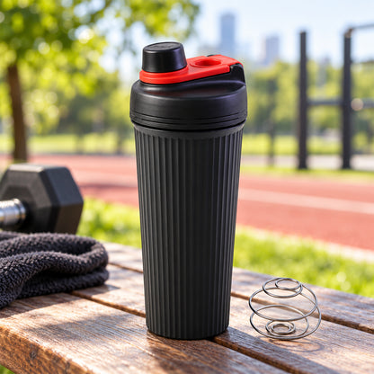 Gym shaker bottle with mixing ball - gym setting
