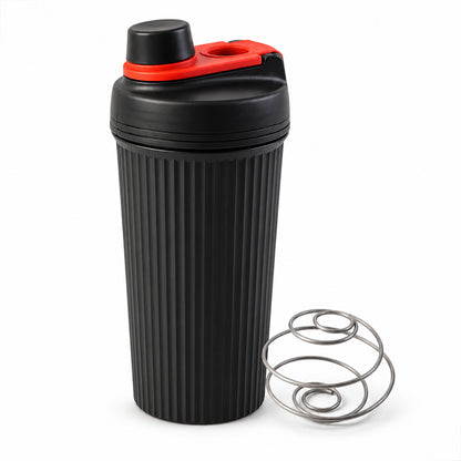 Gym shaker bottle with mixing ball - white background