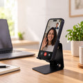 Foldable Metal Mobile Phone Stand with Adjustable Angle for Desk Use (1 Pc)