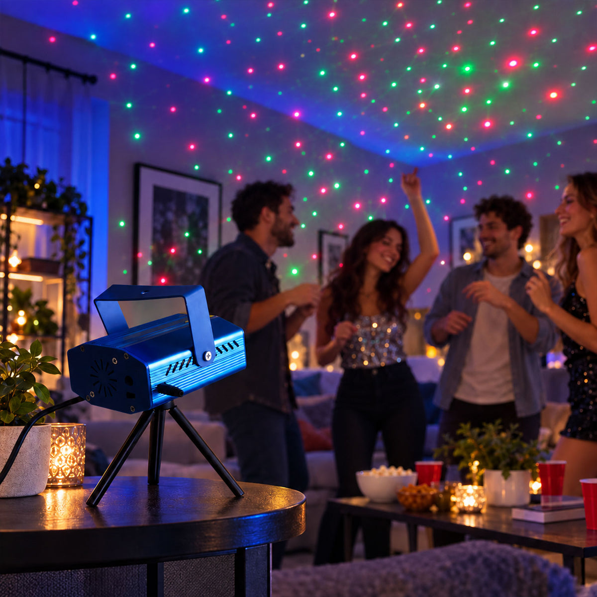 Sound activated laser dot projector party light tripod