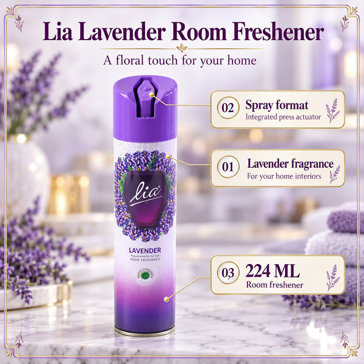 Lavender room freshener spray - product view 05