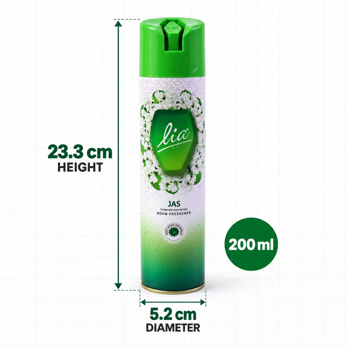 Jasmine room freshener spray - dimensions