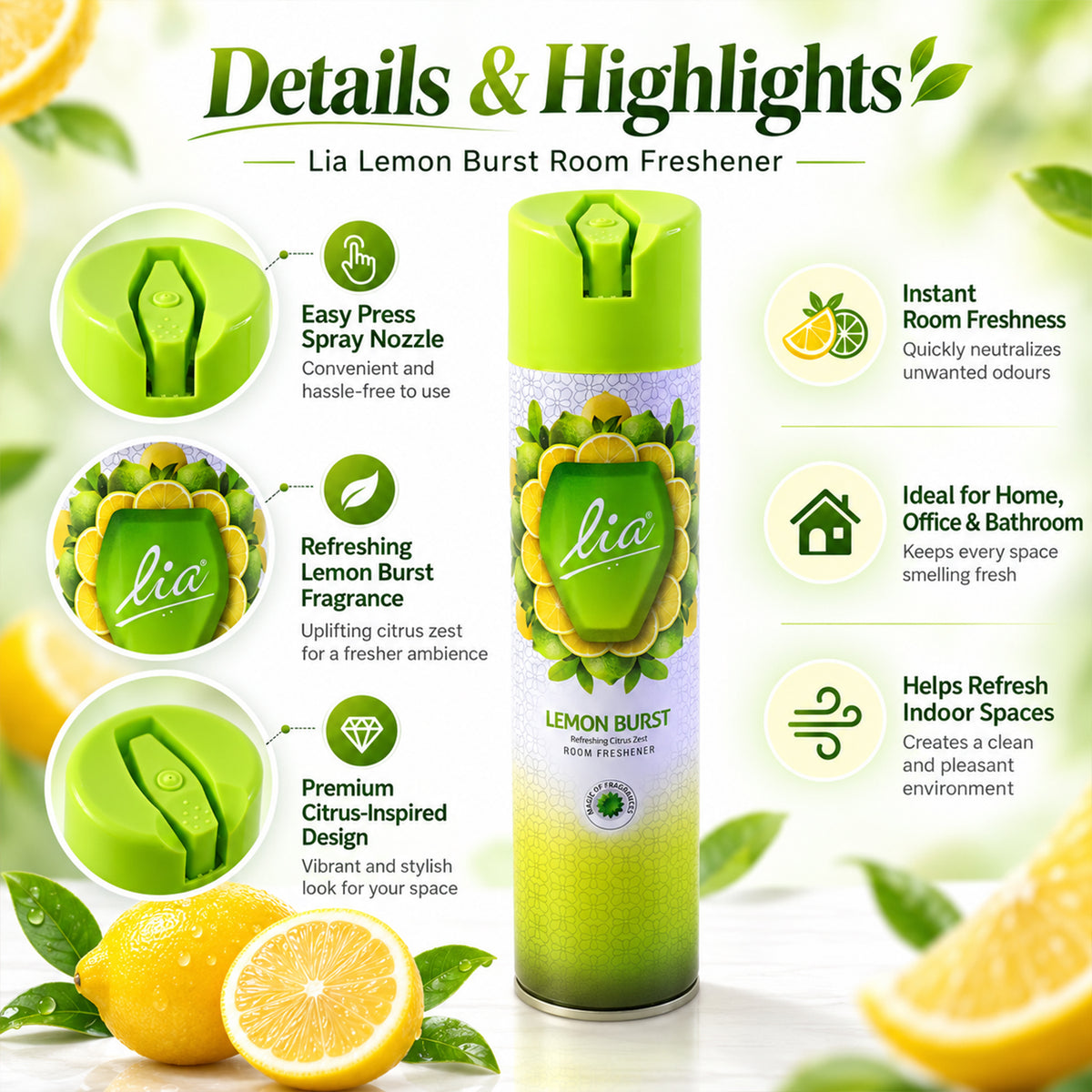 Lemon room freshener spray - product view 06