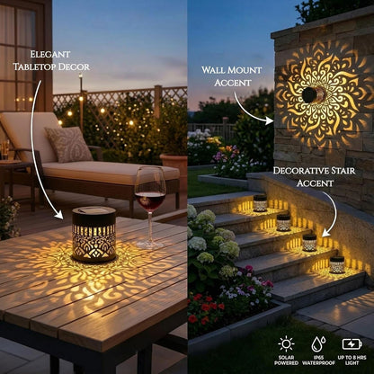 Decorative solar LED lamp with mandala pattern - view 06