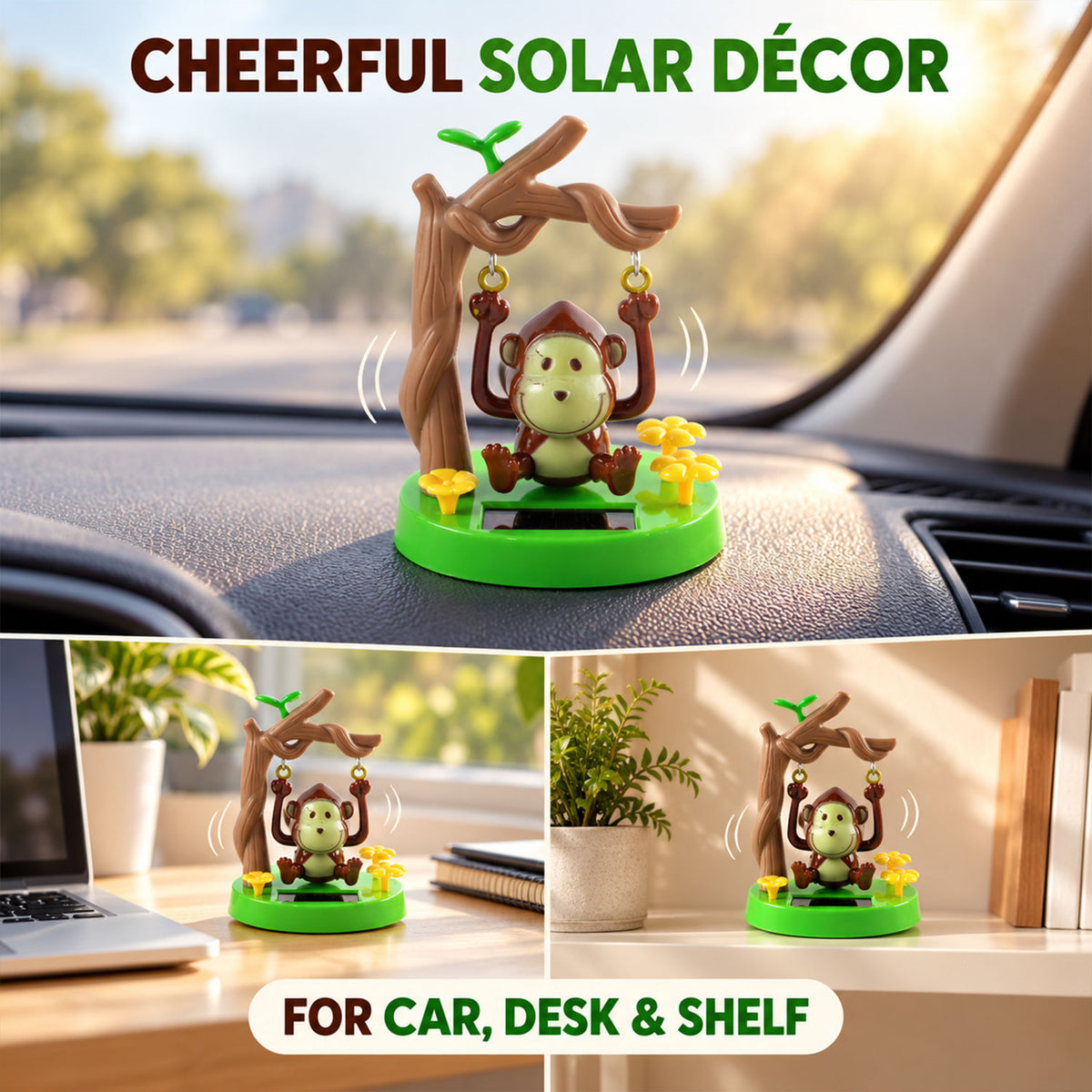 Solar dancing monkey swing decor - product details 02