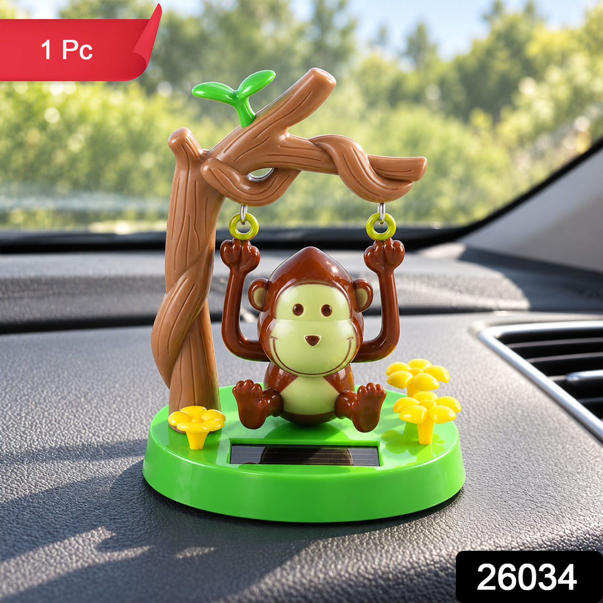 Solar dancing monkey swing decor - SKU and 1 Pc quantity