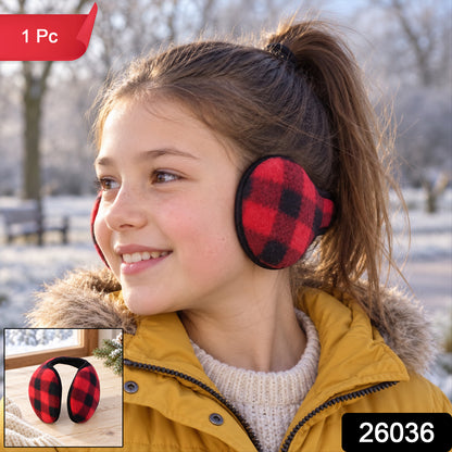 Check pattern winter ear warmers - SKU and 1 Pc quantity