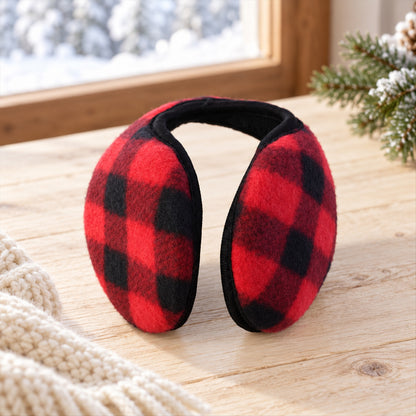 Check pattern winter ear warmers - product view 01