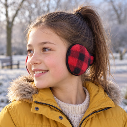 Check pattern winter ear warmers - main product photo