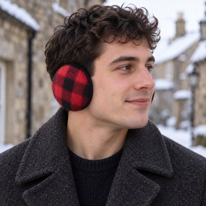 Check pattern winter ear warmers - product view 03