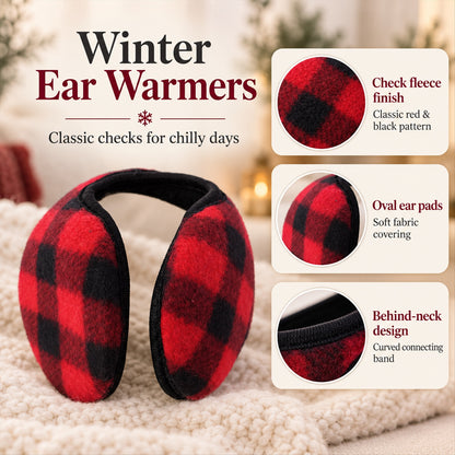Check pattern winter ear warmers - product view 05