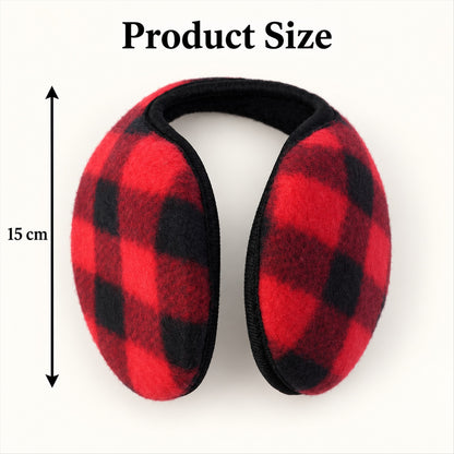Check pattern winter ear warmers - dimensions