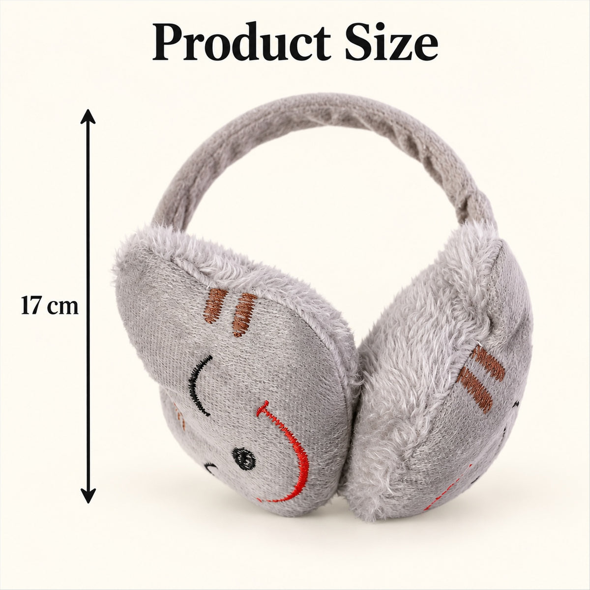 Smiley winter earmuffs - dimensions