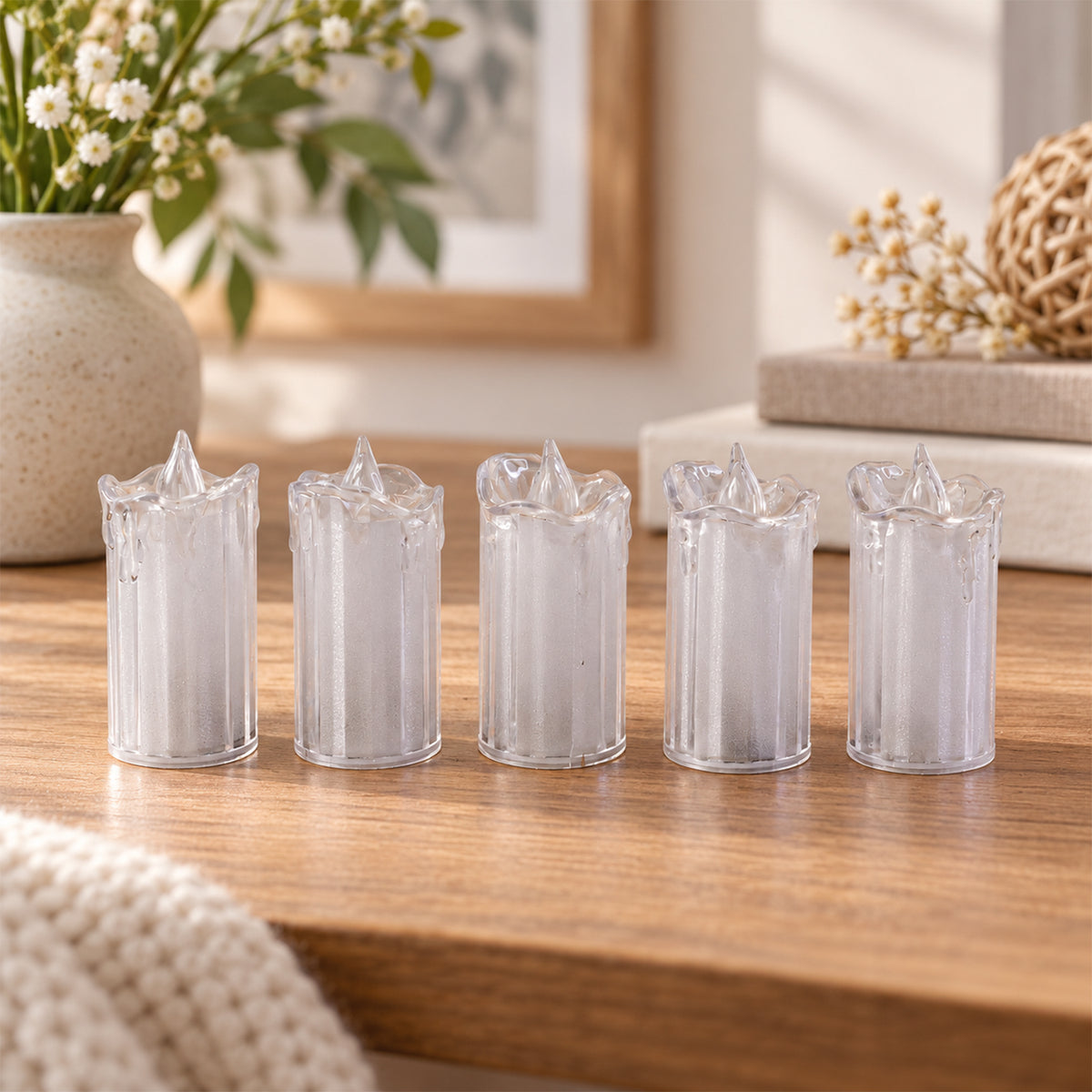 Decorative flameless LED candles - unlit table display