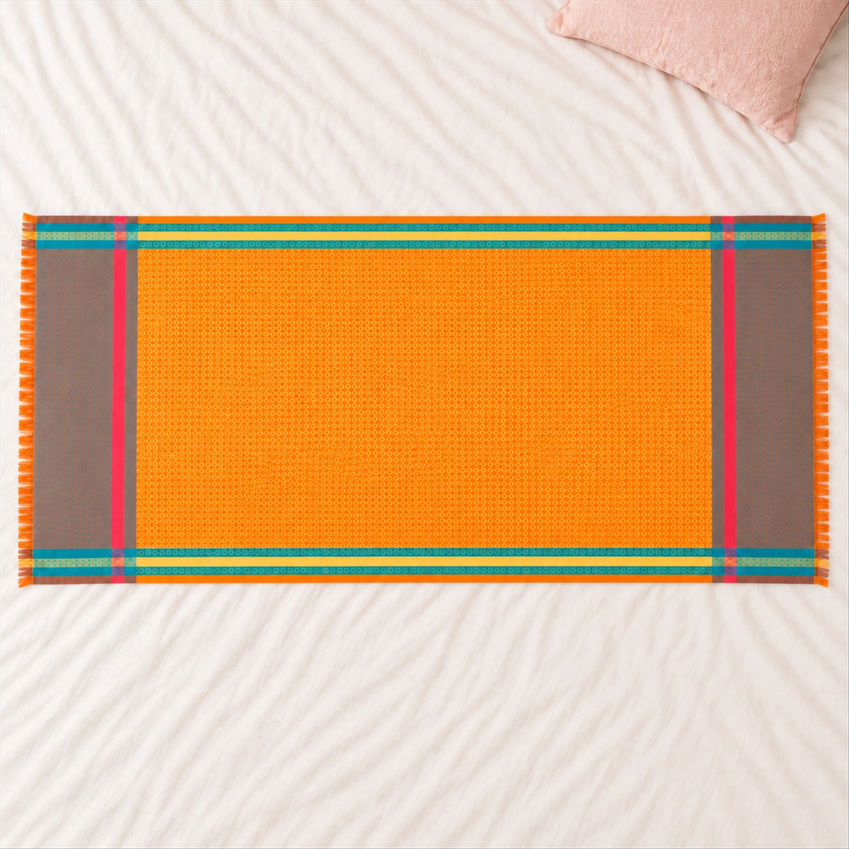 Shawl with contrast borders - product view 01