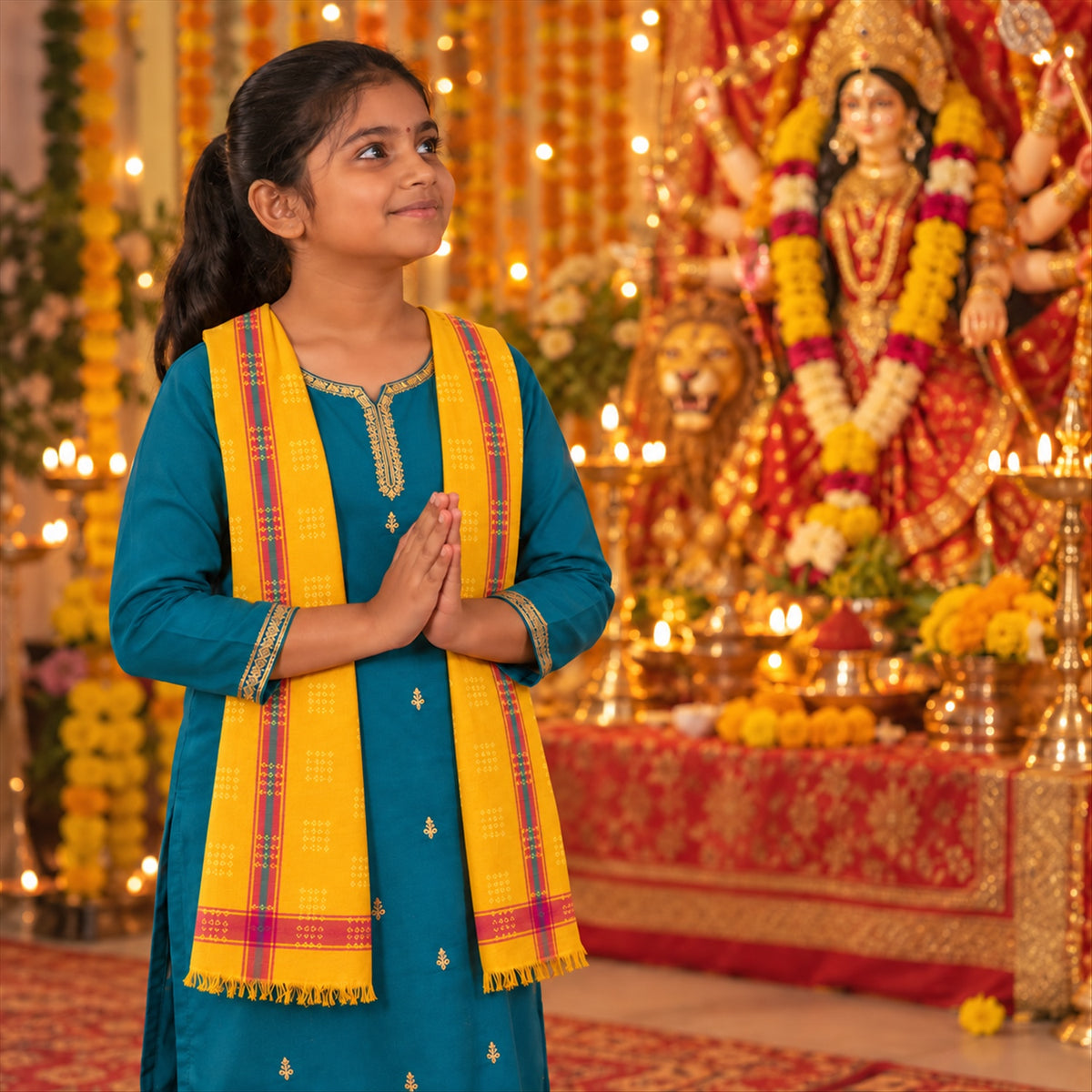 Girls festive shawl dupatta - product view 03