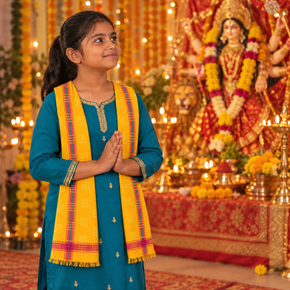 Girls festive shawl dupatta - product view 03