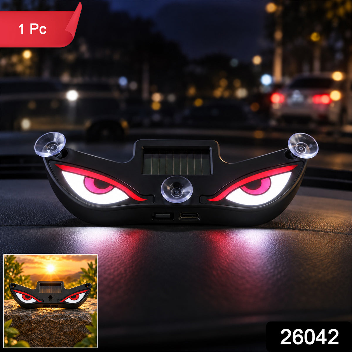Solar evil eyes decorative warning light - 1 Pc