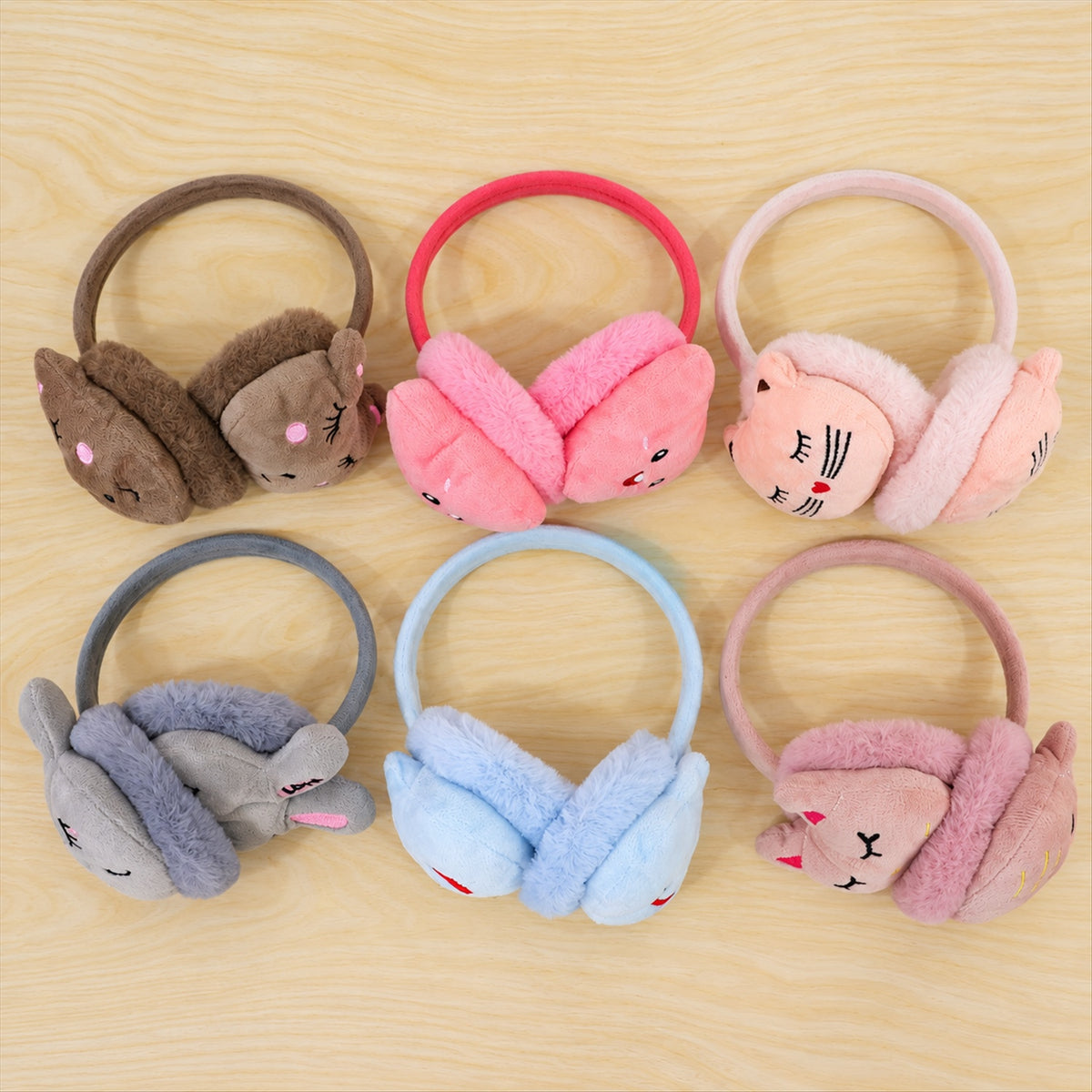 Plush winter earmuffs - actual product assortment