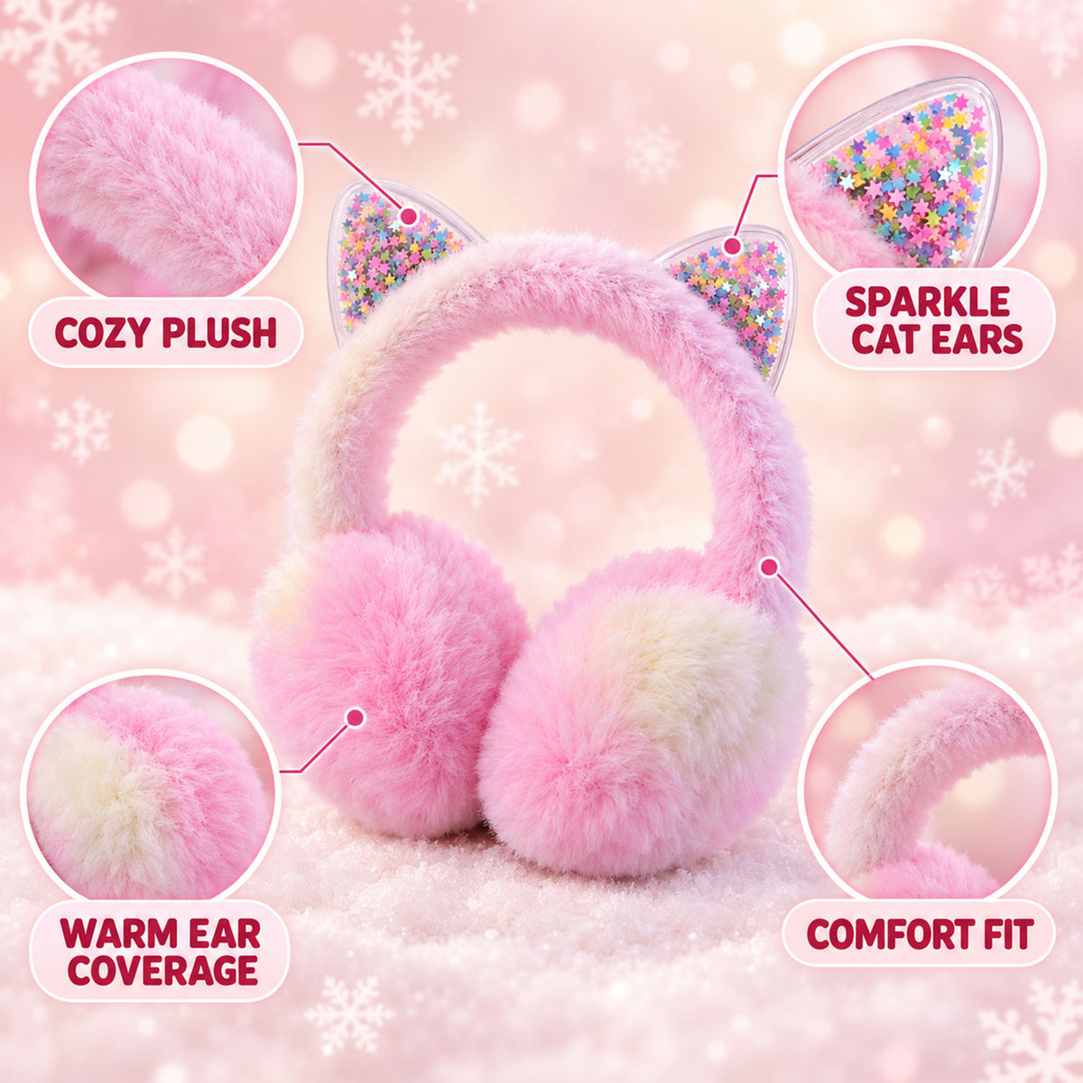 Winter warm cat ear earmuffs - product view 04