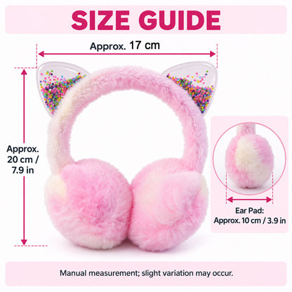 Winter warm cat ear earmuffs - dimensions
