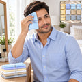 Men Soft Cotton Handkerchiefs Rumal with Classic Striped Borders (12 Pc Set)