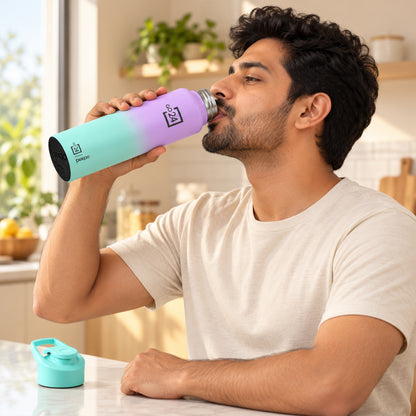 Steel water bottle white bg