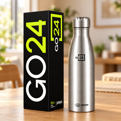 Stainless steel water bottle screw cap office travel