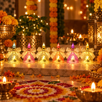 Decorative LED candle lights with bow - product view 07