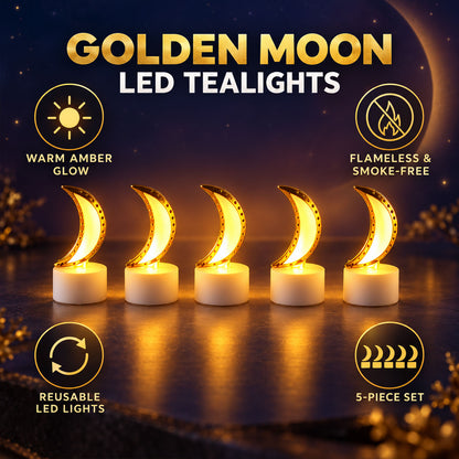 Moon shape LED tealight candles - product view 02