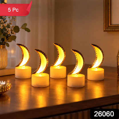 Moon shape LED tealight candles - 5 Pc set