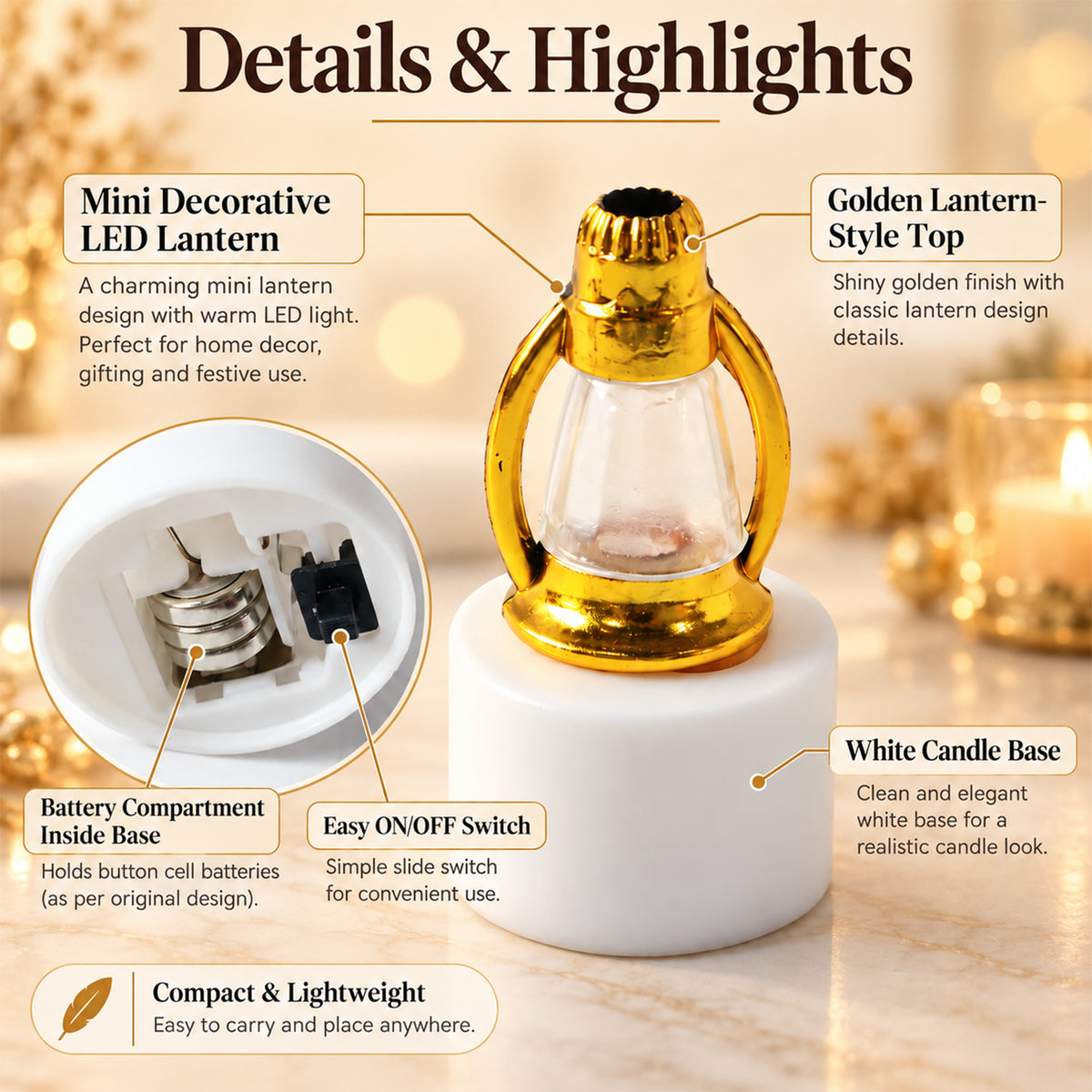 Mini lantern LED decorative candle lamps - product view 08
