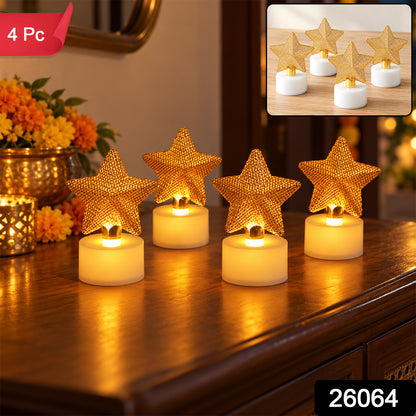 Decorative LED star candles - 4 Pc set
