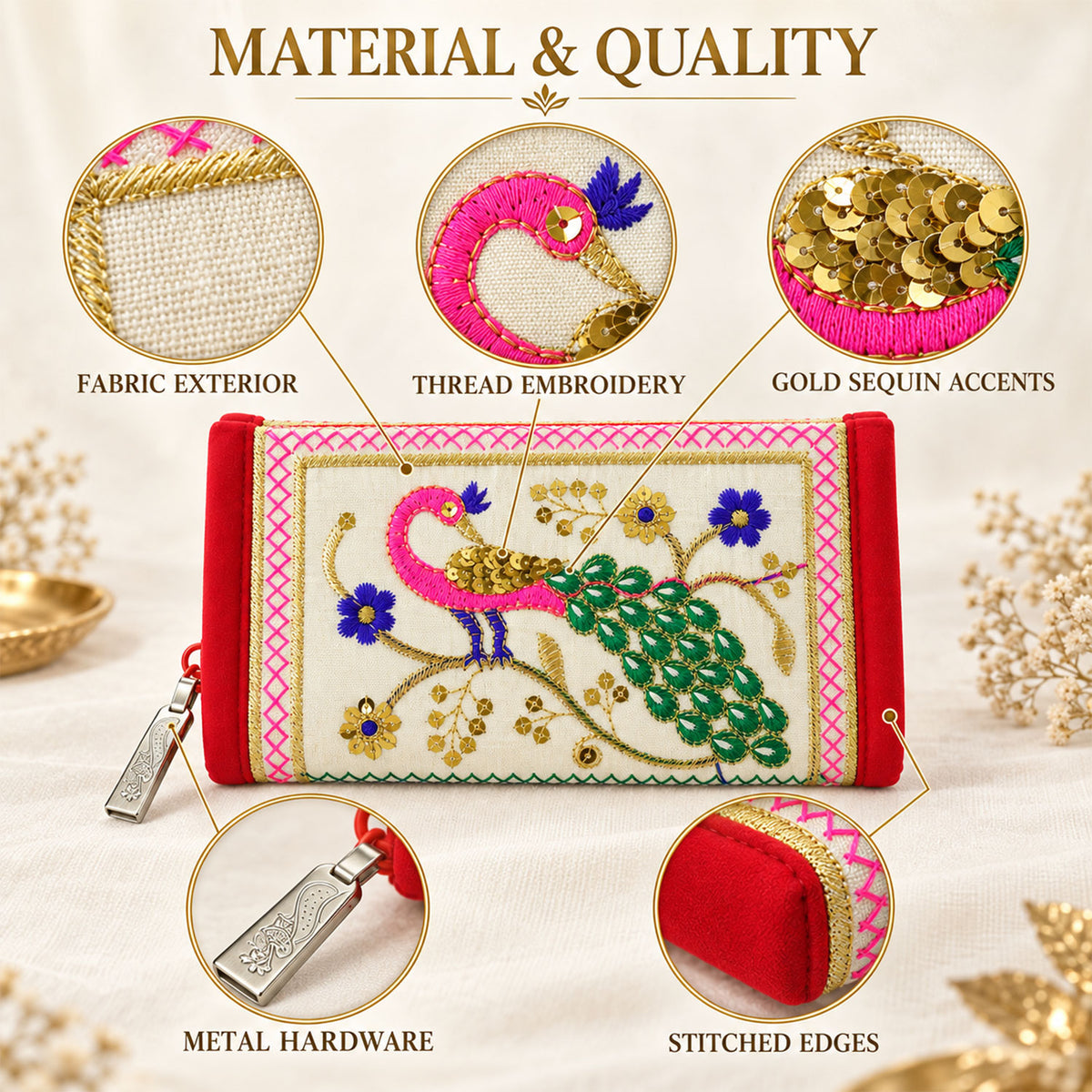 Clutch wallet white bg