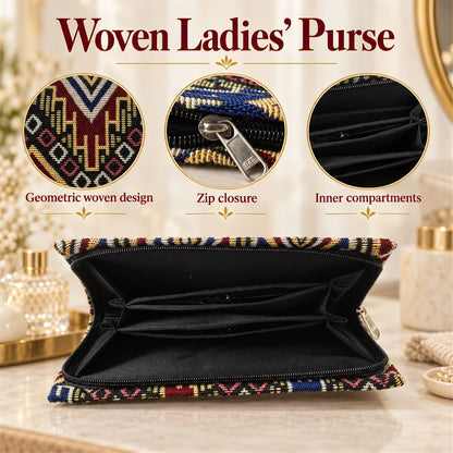 Ethnic woven clutch purse women