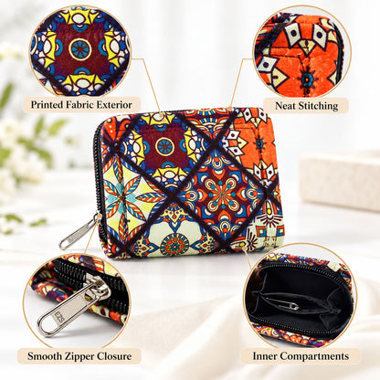 Patola style printed clutch zipper wallet - product view 02