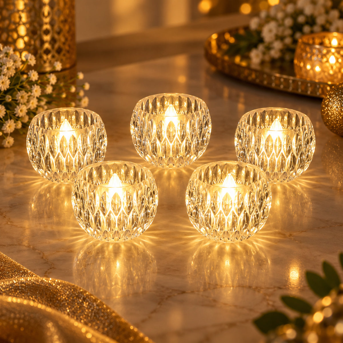 Crystal style LED decorative candles - product view 01