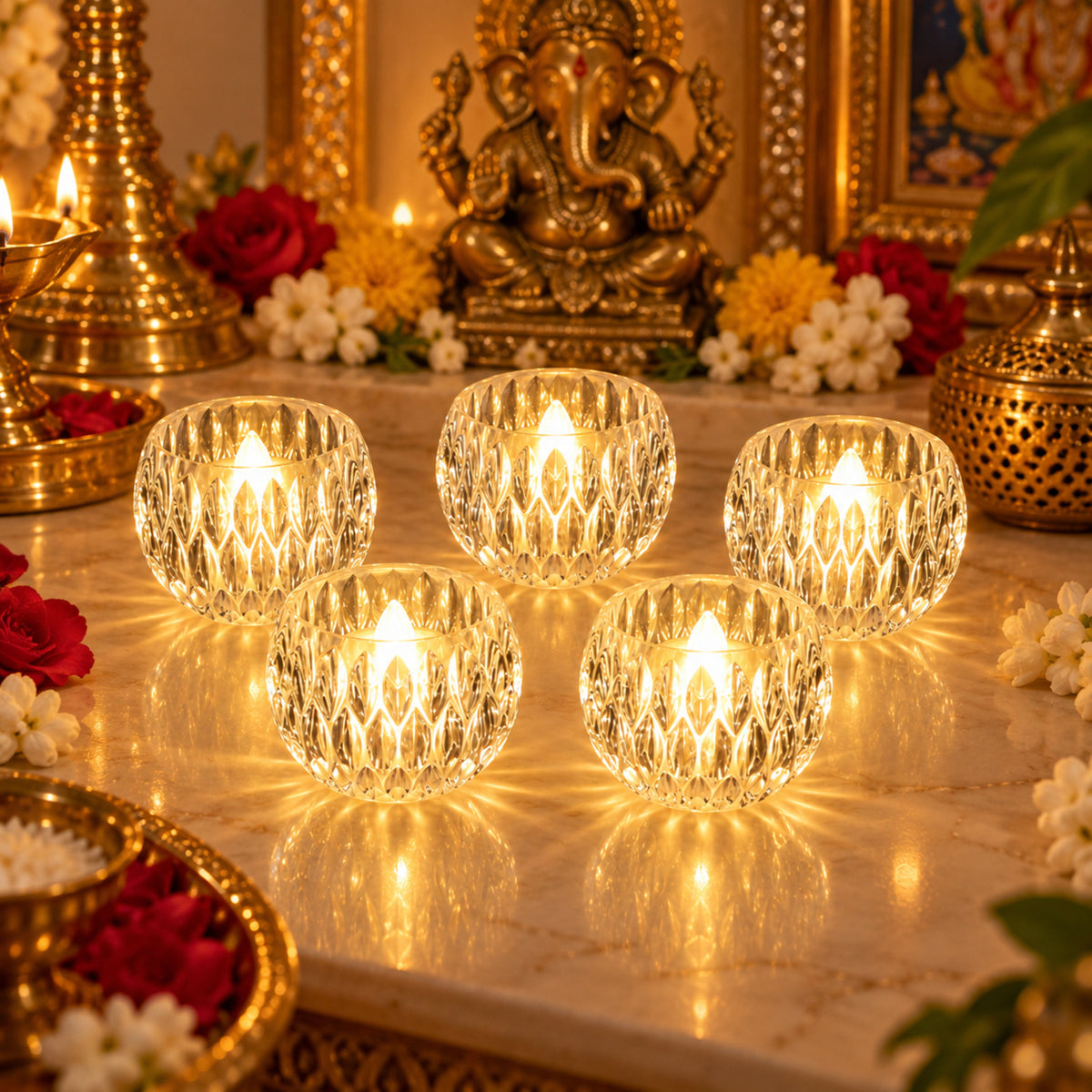 Crystal style LED decorative candles - product view 03
