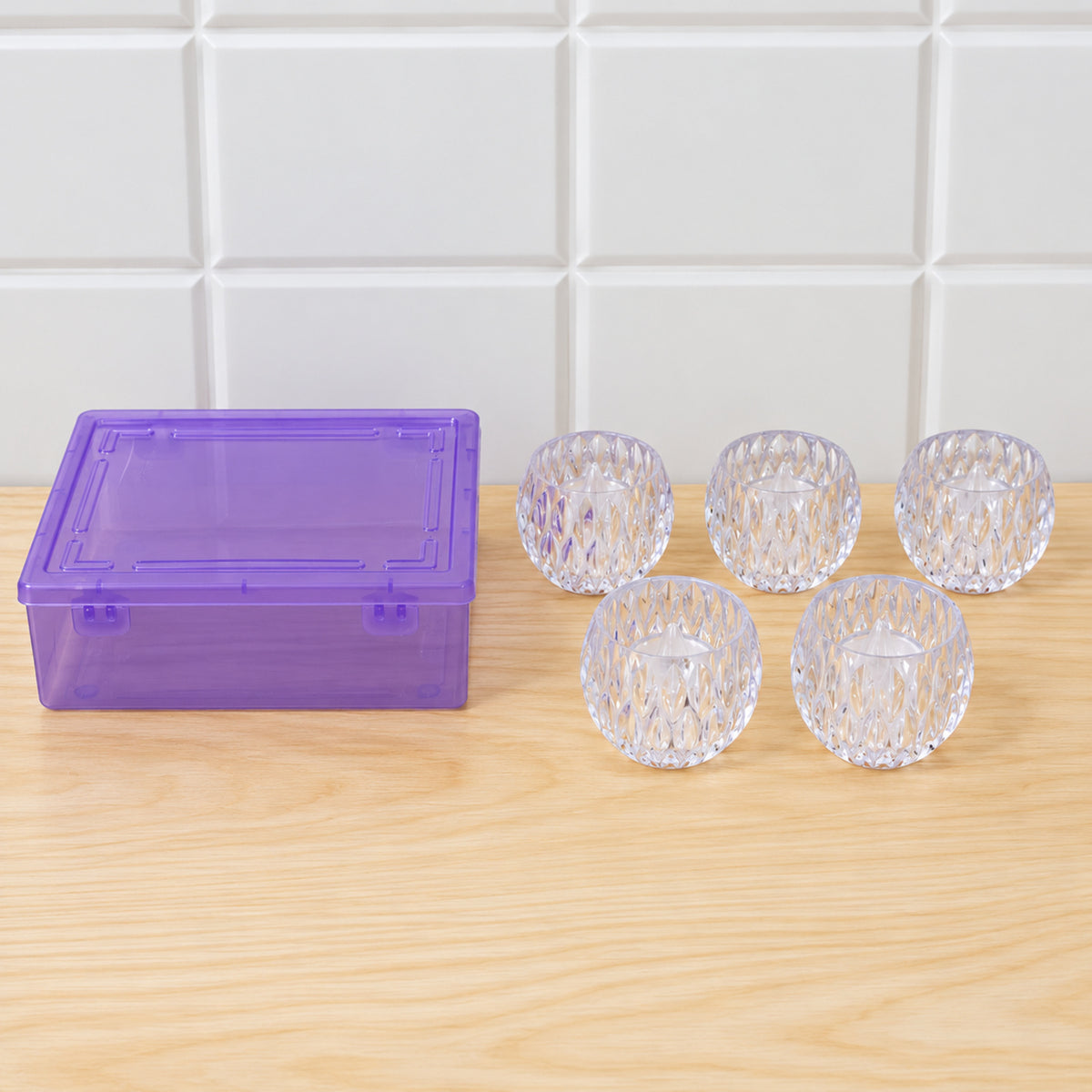Crystal style LED decorative candles - actual product and plastic box