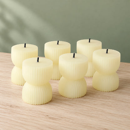 Hourglass ribbed flameless LED candles - product view 02