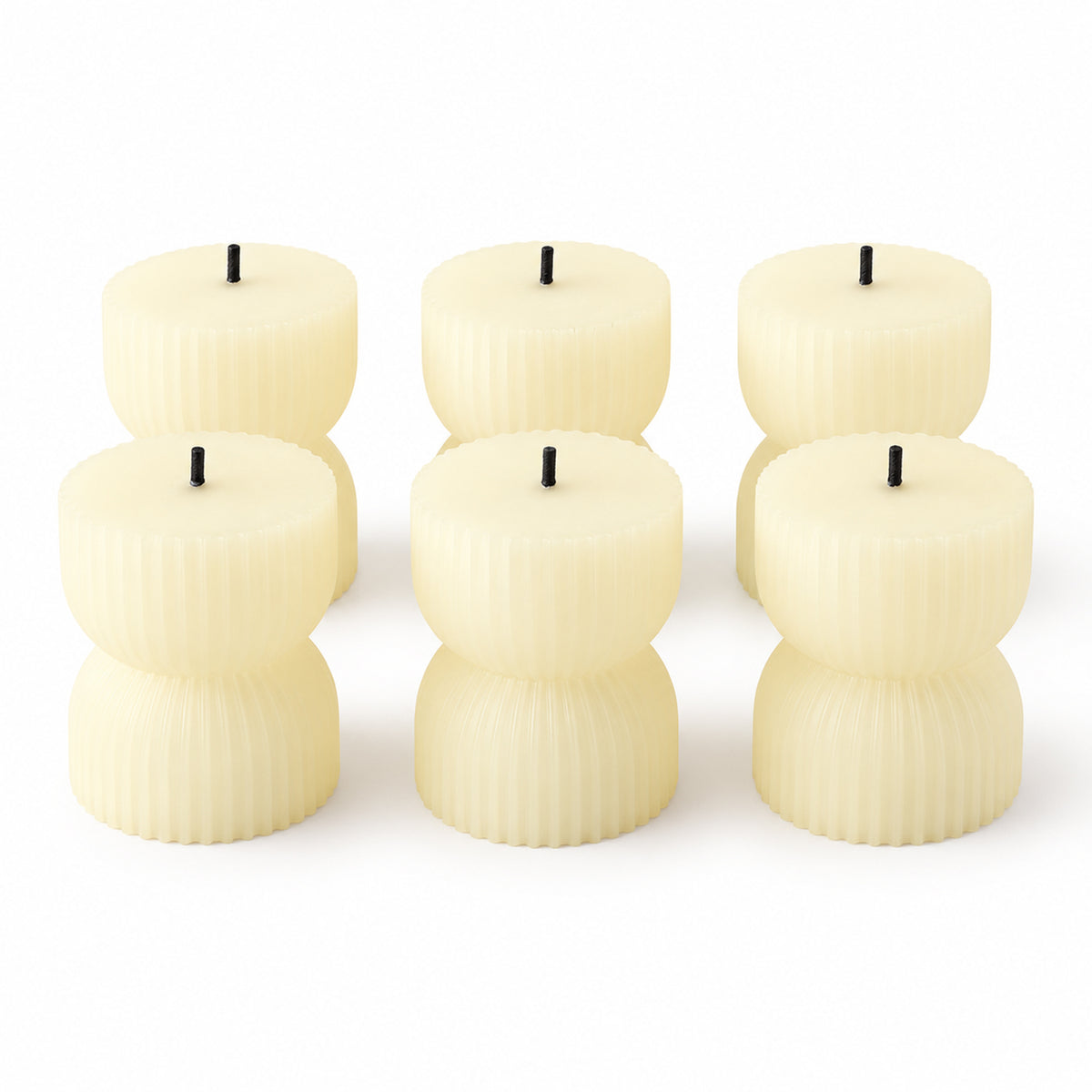 Hourglass ribbed flameless LED candles - product view 05