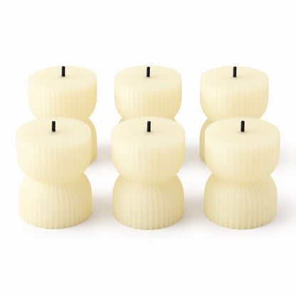 Hourglass ribbed flameless LED candles - product view 05